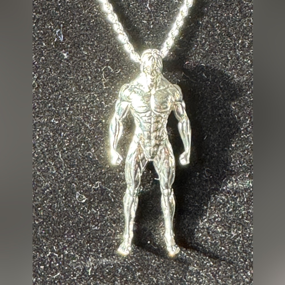 Custom Eren Yeager Sterling Silver Pendant and Chain